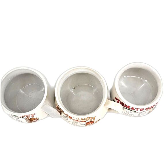 Vintage Lot of 3 Soup Recipe Mug Bowls Crock With Handle - Picture 2 of 8